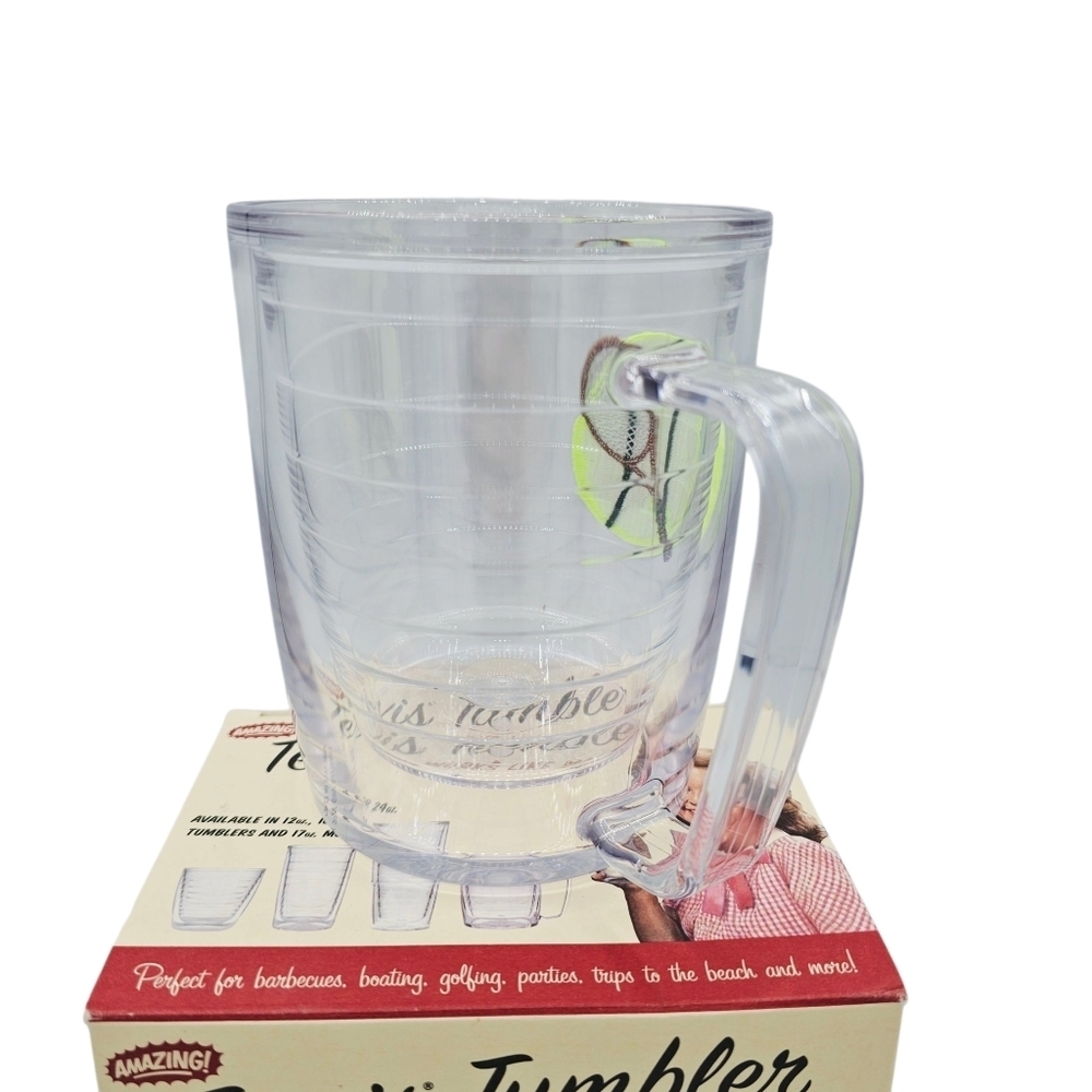 Vintage Tervis Tumbler Mug 17oz Double-Walled Insulated Tennis Patch New - Picture 4 of 13